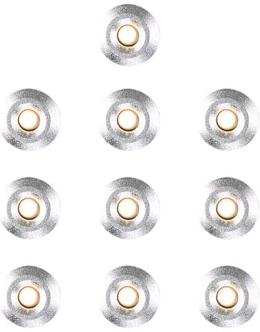 MiniSun | 15mm Warm White LED Round Decking/Kitchen Plinth Lights Kit | Outdoor Lightning, Home Décor & Improvement Essential | Pack of 10