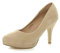 Womens Ladies mid high Heel Platform Work Evening Court Shoes Pumps, Nude Suede, 3 UK