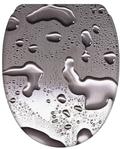 Sanilo Soft Close Toilet Seat with Quick Release, Toilet Lid Detachable at the Press of a Button, Easy Installation from Above (Dewdrop)