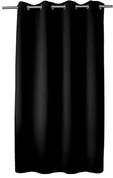 ED ENJOY HOME Rideau Obscurcissant avec Œillets argentés, Noir, 140x180cm, 100% Polyester, Tissu Certifié Oeko-TEX, Collection Réglisse
