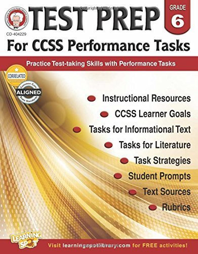 Test Prep for CCSS Performance Tasks, Grade 6 by Cameron, Schyrlet, Craig, Carolyn (2015) Paperback