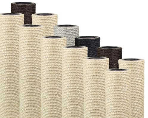 Kratzbaumland 9 cm Sisalstamm, Ersatzstamm für Kratzbaum: Länge: 39 cm, Gewinde - 8 mm (M8), Farbe des Sisalseils: Natur