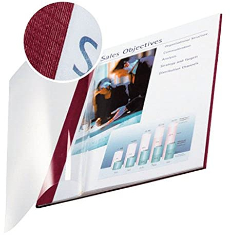 Leitz 74140028 Buchbindemappe impressBIND, Soft Cover, A4, 10,5 mm, 10 Stück, bordeaux