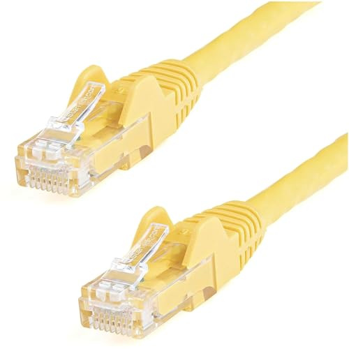 StarTech.com 75ft CAT6 Ethernet Cable - Yellow CAT 6 Gigabit Ethernet Wire - 650MHz 100W PoE RJ45 UTP Network/Patch Cord Snagless w/Strain Relief Fluke Tested/Wiring is UL Certified/TIA (N6PATCH75YL)