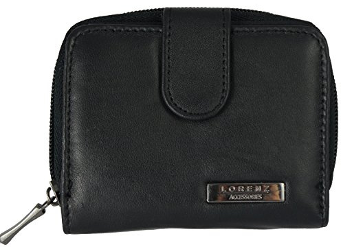 Ladies Real Soft Leather Purse/Wallet with Pass/ID Holder Black