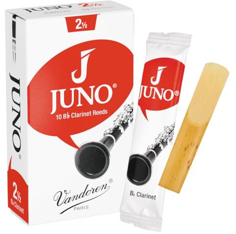 Vandoren JUNO Bb Clarinet Reeds, Strength 2.5, Box of 10, JCR0125