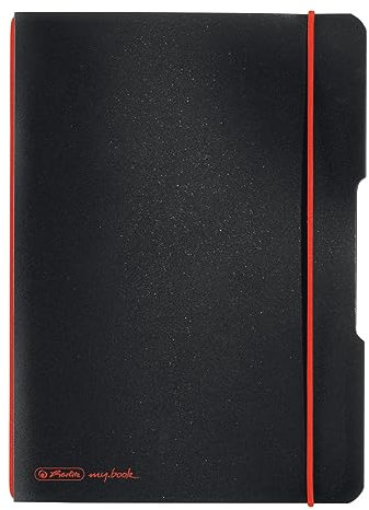 Herlitz 11361557 Notizheft My Book flex A5, 40 Blatt kariert, schwarz