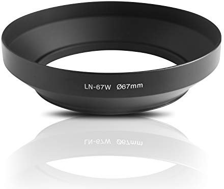 Ares Foto® 67mm Weitwinkel Gegenlichtblende Streulichtblende Sonnenblende zum Einschrauben. CNC gefrästes Metall (Aluminium). Kompatibel mit Sony Canon Nikon Fujifilm Olympus Tamron Sigma Pentax