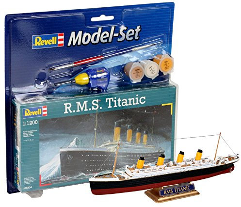 Revell Modellbausatz Schiff 1:1200 - R.M.S. Titanic im Maßstab 1:1200, Level 3, originalgetreue Nachbildung mit vielen Details, Kreuzfahrtschiff, Model Set mit Basiszubehör, 65804