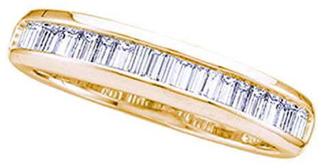 Dazzlingrock Collection 0,24 Karat (Ctw) Gelbton Sterlingsilber Baguette-Diamant Hochzeit Jahrestag Band 1/4 Karat Sterlingsilber, Sterling Silber Weißer Diamant Aus Sterlingsilber, Diamant