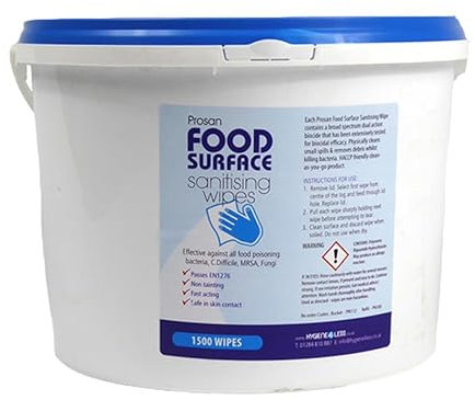 Hygiene4less Food Disinfectant Surface Wipes 1000 Sheet Bucket x 3