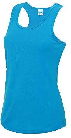 Just Cool Girlie Fit Sports Ladies Vest / Tank Top (L) (Sapphire Blue)