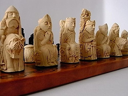 Resin Made Gothic Medieval/Isle of Lewis Style Chess Set - Full Size Complete Chess Game Pieces - Vintage & Collectors - 2 Players - Age 14+