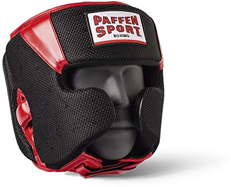 PAFFEN SPORT Star MESH Kopfschutz für das Sparring; schwarz/rot; GR: S/M