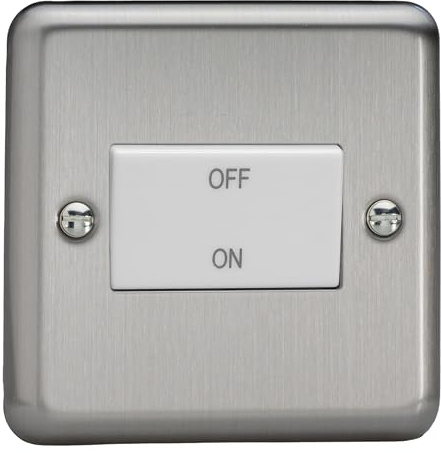 Varilight Fan Isolator Switch - Value Matt Chrome With White Rocker, XSFIW