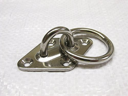 Stainless Steel Diamond Eye Plate with Ring 5MM (Boat Deck Attachment Point)