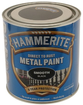 Hammerite HAM6722003 1L Metal Paint - Smooth Black