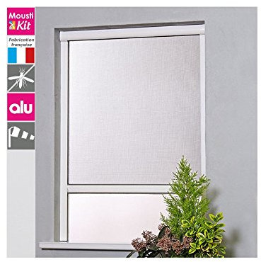 moustikit Komfort Fliegengitter aufrollbar, Aluminium, Weiß, 80 x 5 x 100 cm