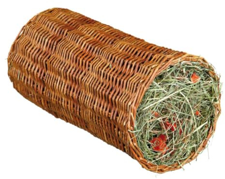Trixie Wicker Tunnel with Hay and Carrot for Rabbits, 38 x 20 cm