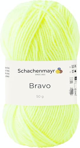 Schachenmayr Bravo 9801211-08232 neongelb Handstrickgarn, Häkelgarn
