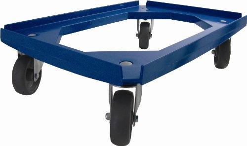 Transportroller (WTR/B/W641/1/100/SP) Rollwagen 600x400 mm, blau, graue Gummiräder Kistenroller
