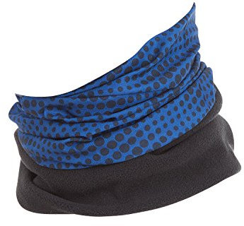 Hilltop Polar Halstuch, Multifunktionstuch, Kopftuch, Schlauchschal, Schal mit Fleece, Cooles Design in Trendfarben, für Damen und Herren, Farbe:blau - schwarze Streifen