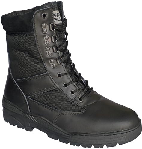 Savage Island Bottes de Combat en Cuir Noir