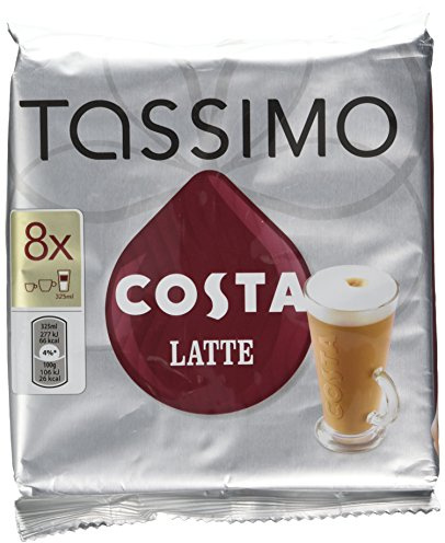 Tassimo Costa Latte 16 T-discs (Extra Large Cup Size) 8 Servings New Pack Smoother & Silkier