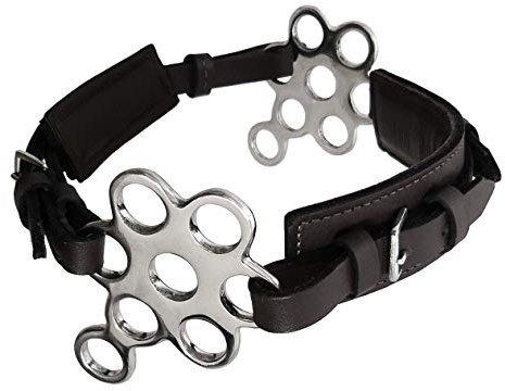 Hackamore Flower - Zaum Reithalfter aus Leder mit Edelstahlbeschlag und Polsterung - Unisize