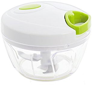H&H Hand Chopper Tritatutto Manuale a Corda per Frutta e Verdura, Bianco/Verde Lime