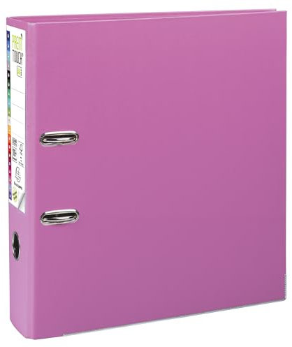 Exacompta - Réf. 53355E - Carton de 10 classeurs à levier A4 MAXI Prem'Touch - Dos 80 mm - Mécanique 80 mm - Dimensions extérieures : 32 x 30 x 8 cm - Format à classer A4 Maxi - Coloris : Rose