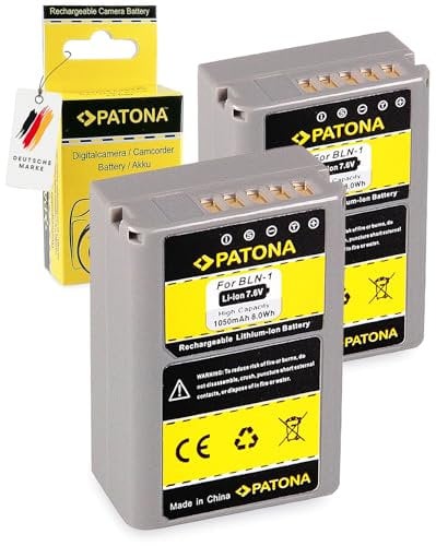 PATONA 2x Battery BLN-1 compatible with Olympus OM-D E-M1 OM-D E-M5 Pen E-P5 Stylus XZ-2