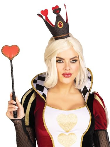 Leg Avenue A2748 - Crown headband & heart scepter, Einheitsgröße (Schwarz Rot)