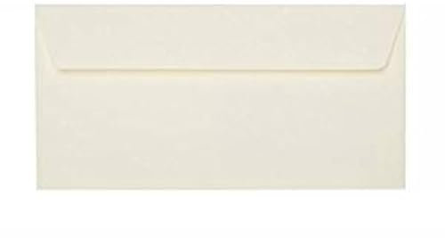 25 Din lang Briefumschläge Zart Creme 11 x 22 cm mit Haftstreifen, Grammatur 120 g/m²