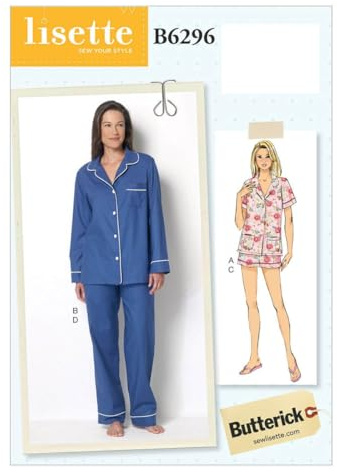 Butterick Pattern 6296 E5 Sizes 14-22 Misses Top/Shorts and Pants Sewing Pattern, Multi-Colour