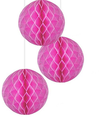 EinsSein 3 x Honeycomb WABENBÄLLE Supreme pink DM 30cm Hochzeit Wedding Wabenball Dekoration Lampion