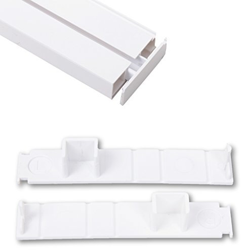 Bestlivings Endkappen für Innenlaufschienen 2er Set, für 1-läufig, 2-läufig und 3-läufig