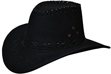 Miobo Kinder Cowboyhut - Westernhut für Cowboys & Cowgirls - Karnevals-Kostüm - Hut im Stil Australien/Texas/Western - für Kinder - Schwarz