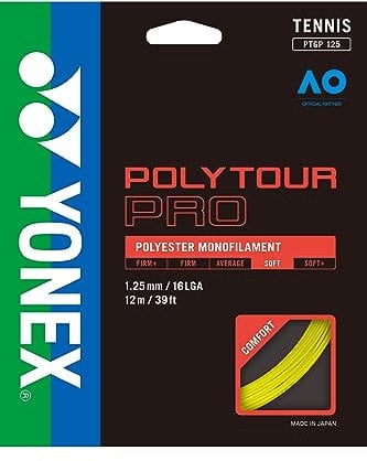 YONEX Unisex – Erwachsene Poly Tour Pro Saitenset 12m-Gelb Tennissaite, 1.25
