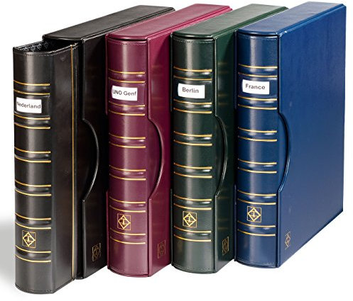 Leuchtturm 302901 Münzalbum Grande - Ringbinder im Classic-Design Signum - inklusive Schutzkassette - blau