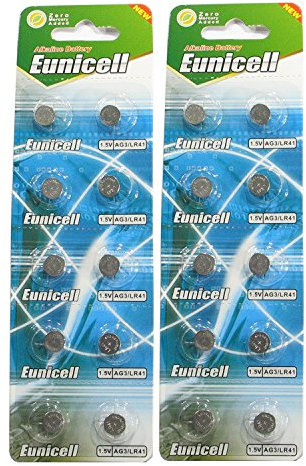 20 Knopfzellen AG6 Uhrenbatterien 1,5 V ersetzt 371, SR920SW, V371, D371, S921E, 605, SR921, LR921, SR69 EINWEG Markenware Eunicell