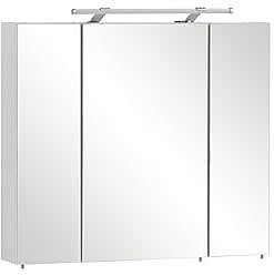 Schildmeyer 125353 Armoire De Toilette avec Miroir, Matériau Dérivé du Bois, Blanc, 80 x 75 x 16 cm