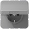 Jung 1520 BFKL GR Schuko Steckdose 16 A 250 V bruchsicher mit Klappdeckel Serie CD grau, 250 V
