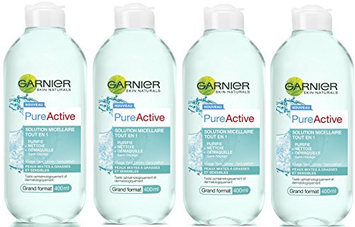 Garnier Skin Active Pure Solution Micellaire Active All In 1 Grande Taille 400ml (pack de 4)