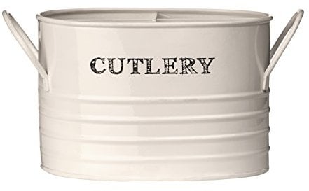 Premier Housewares 507632 Sketch Cutlery Caddy - Cream Beige H11 x W16 x D13cm
