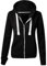 Parsa Fashions Ladies Plain Zip Up Hoodie Womens Fleece Hooded Top Long Sleeves Front Pockets Soft Stretchable Comfortable (Black/4XL UK-20)