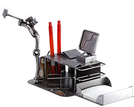 Steelman24 I Schraubenmännchen PC-Crash Büro Organizer I Made in Germany I Handarbeit I Geschenkidee I Stahlfigur I Metallfigur I Metallmännchen