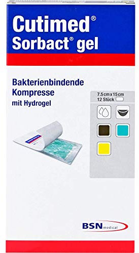CUTIMED Sorbact Gel Kompressen 7,5x15 cm 12 St