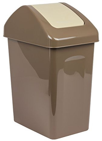 25L Mülleimer Mülltonne Abfalleimer Mülltrenner Eimer Schwingdeckel braun