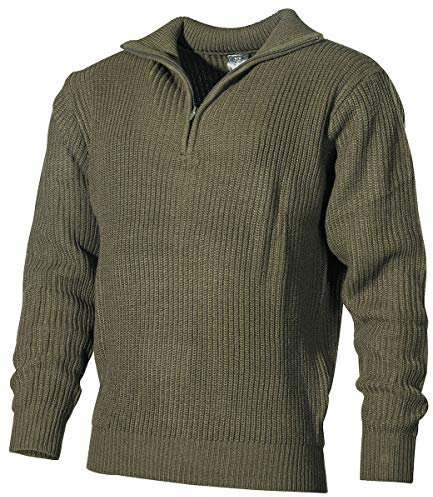 MFH Isländer Pullover, Troyer mit Reißverschluß (L, Oliv)